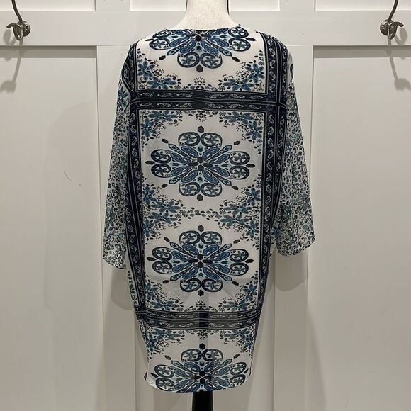 H & M Open Front Blue/White Ruana - Picture 3 of 7